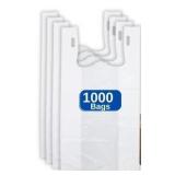 1000ct White HDPE T-Shirt Bags 11.5x6x21in
