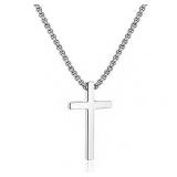 16in Turandoss Silver Cross Necklace 316L