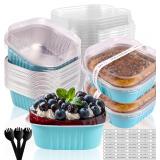 50pk Mini Cake Pans with Lids 10oz