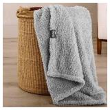 Bare Home Faux Shearling Blanket - Gray
