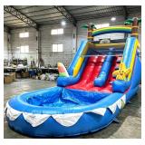 Water Slide with Pool, PVC, 21x9x12ft