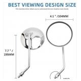 2ct Universal Motorcycle 10MM Side Mirror 4in