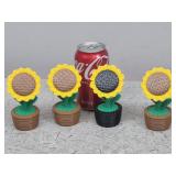 4pk 3D Printed Sunflower Figures 4.5in