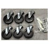 6pk Rubber Casters 2.5in