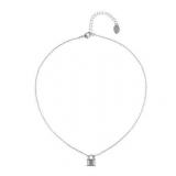18in Time&Tru Silvertone Padlock Necklace 'S'