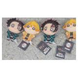4pk Assorted Demon Slayer Plush 4in