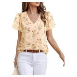 Size M Timeson Womens Short Sleeve Blouse