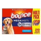 210ct Bounce Pet Hair & Lint Guard Dryer Sheets