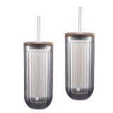 2pk Better Homes & Gardens Smoke Ribbed Sippers