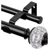 Double Curtain Rods Black USFOOK