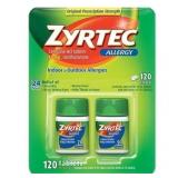 120ct Zyrtec Allergy Cetirizine HCI Tablets 10mg