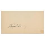Woodrow Wilson signature cut. GFA Authenticated