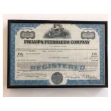 Framed Phillips Petroleum Company Stock...