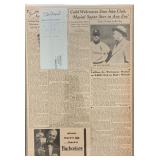 Stan Musial signed check with vintage newspaper