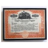 Framed Lindberg Engineering Company Stock...