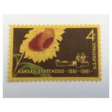 1961 4c Kansas Statehood Commemorative Stamp