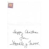 Dudley Moore signed hand drawn Christmas Card