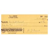 Author W.J. Durant signed check