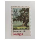 1987 22c Bicentenary Statehood: Georgia Stamp