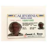 Back to the Future Emmett Brown CA Driver License Back to the Future Emmett Brown CA Driver License