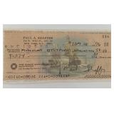 Band Leader Paul Shaffer signed personal check Band Leader Paul Shaffer signed personal check