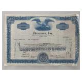 Cinerama Inc unsigned stock certificate