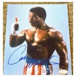 Rocky Carl Weathers facsimile signed movie photo