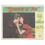Because of You  1952 original vintage lobby card