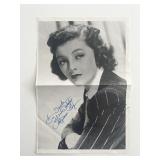 The Thin Man Myrna Loy signed magazine page
