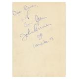 John Lennon signed note. GFA Authenticated