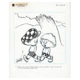 John F. Dunnett hand drawn and signed sketch