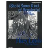 Huey Lewis and the News signed music sheet