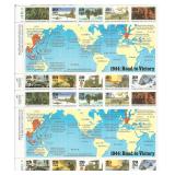 1944 WWII Road to Victory Stamps