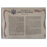 John F. Kennedy commemorative cover with coin
