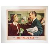 Her Twelve Men original 1954 vintage lobby card