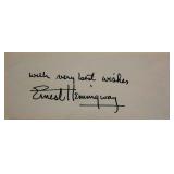 Ernest Hemingway signature slip