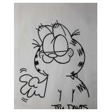 Jim Davis signed Garfield  sketch