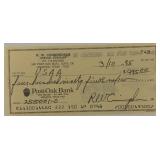 Apollo 7 Astronaut Walter Cunningham signed check