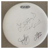 Stylistics drum head signed by 4 band members