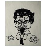 Bob Kane original hand written and signed Joker...