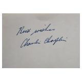 Charlie Chaplin signed slip