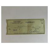 Dinah Shore signed check