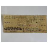Beach Red Cornel Wilde signed check