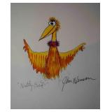 Nutty Bird sketch signed by Jim Henson