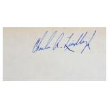 Charles A. Lindbergh signature slip