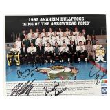 1995 Anaheim Bullfrogs signed team photo