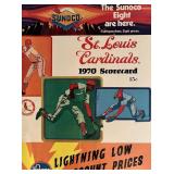 St Louis Cardinals 1970 scorecard. 8x11 inches