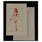 Vintage Pin Up Card and Envelope