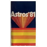 1981 Astros media guide. 4x9 inches