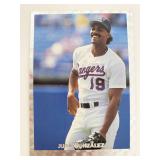 Juan Gonzalez Texas Rangers Baseball Card